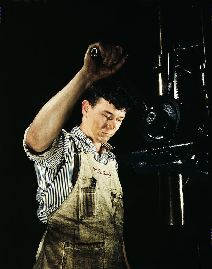 Drill Press Operator 1941 Photograph by Orca Art Gallery | Pixels