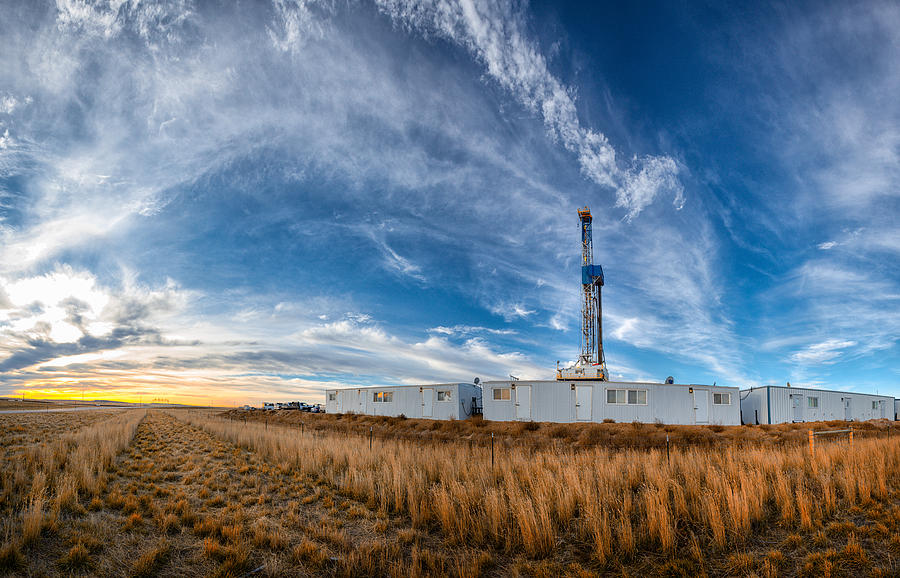 Drilling Fracking Rig Panoramic Photograph by Grandriver