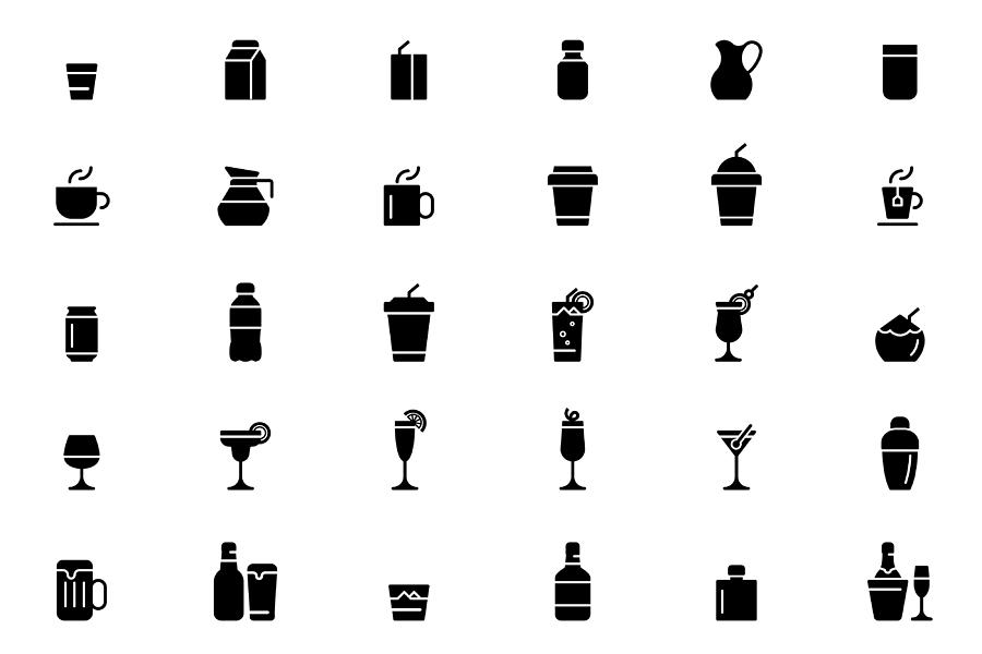 Drink Icons Drawing by KrizzDaPaul