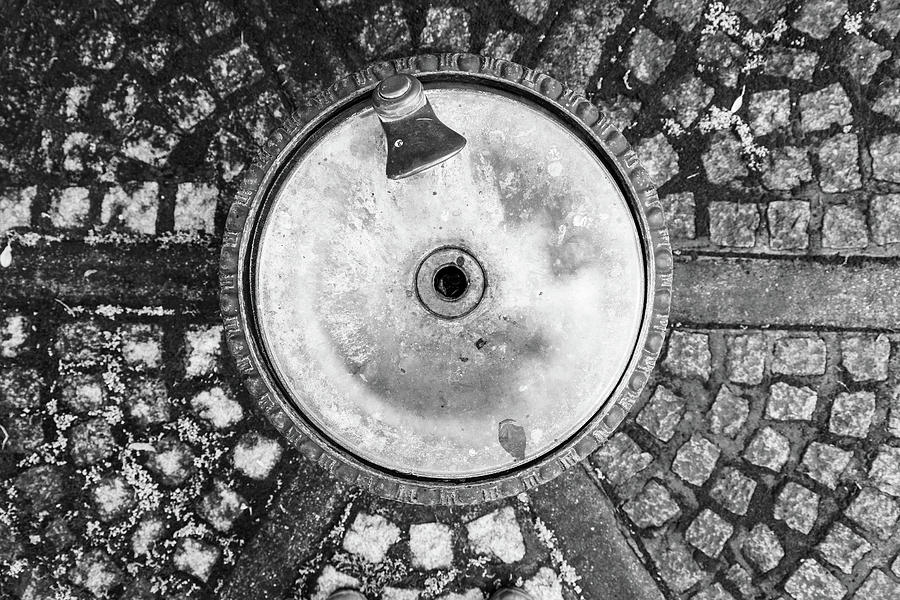 Drinking Fountain Top View BW Photograph by Bradford Martin