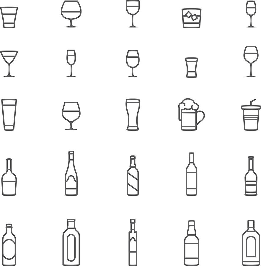 Drinks Icons Drawing by Forest_strider