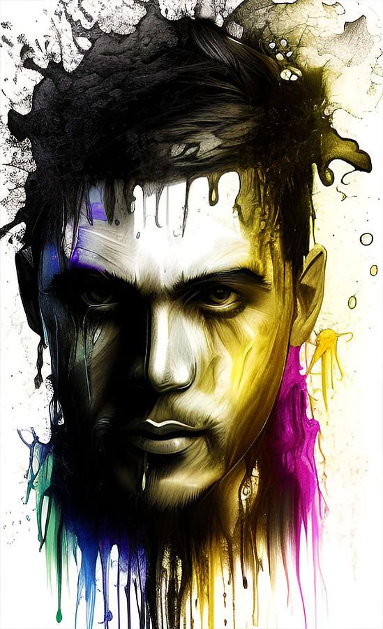 Drip Portrait 5 Digital Art By Barroa Artworks Pixels