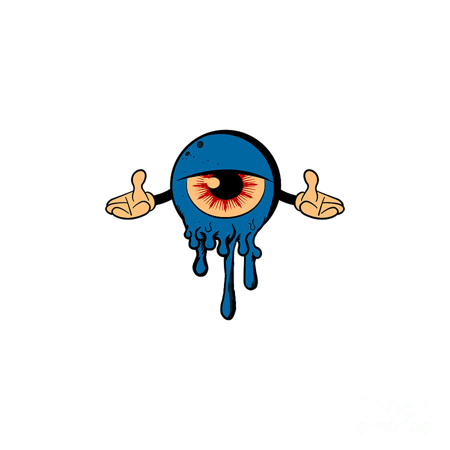 Dripping Cartoon Eye Digital Art by Wiltshire Chilli - Pixels