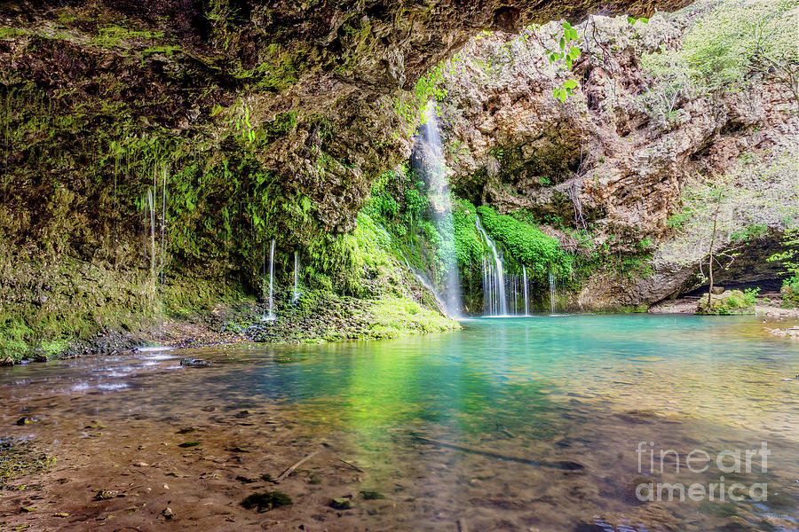 Dripping Springs Falls From The Cave Photograph by Jennifer White