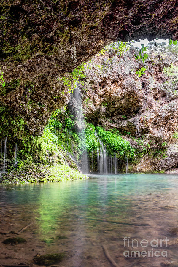 Dripping Springs Waterfalls From Cave Photograph by Jennifer White
