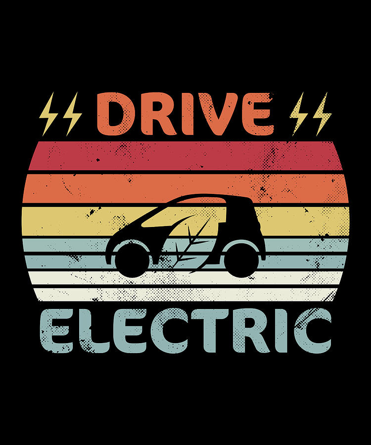 Drive Electric Vintage EV Car Gift for Men Women Digital Art by Philip ...