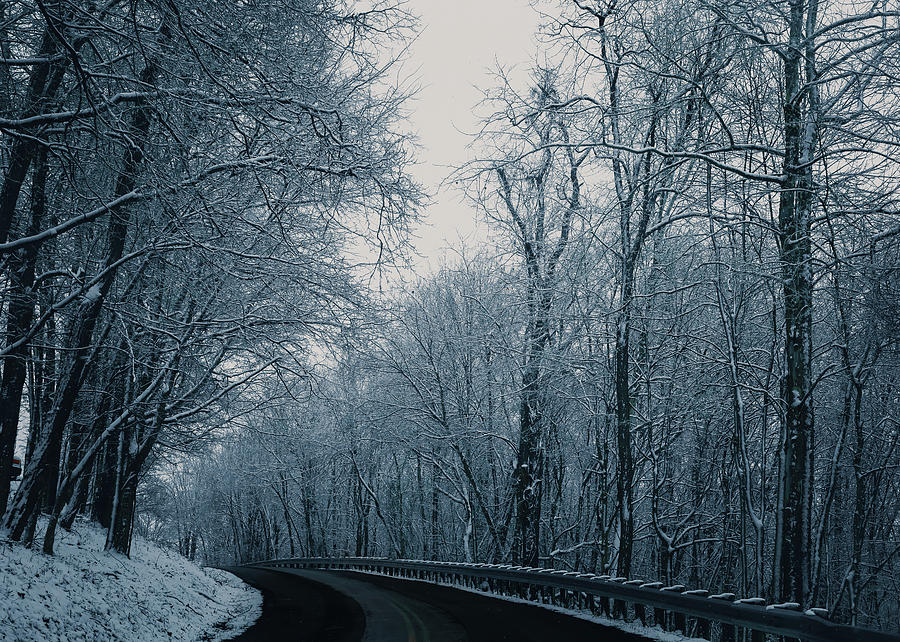 Driving A Country Road In Winter Photograph