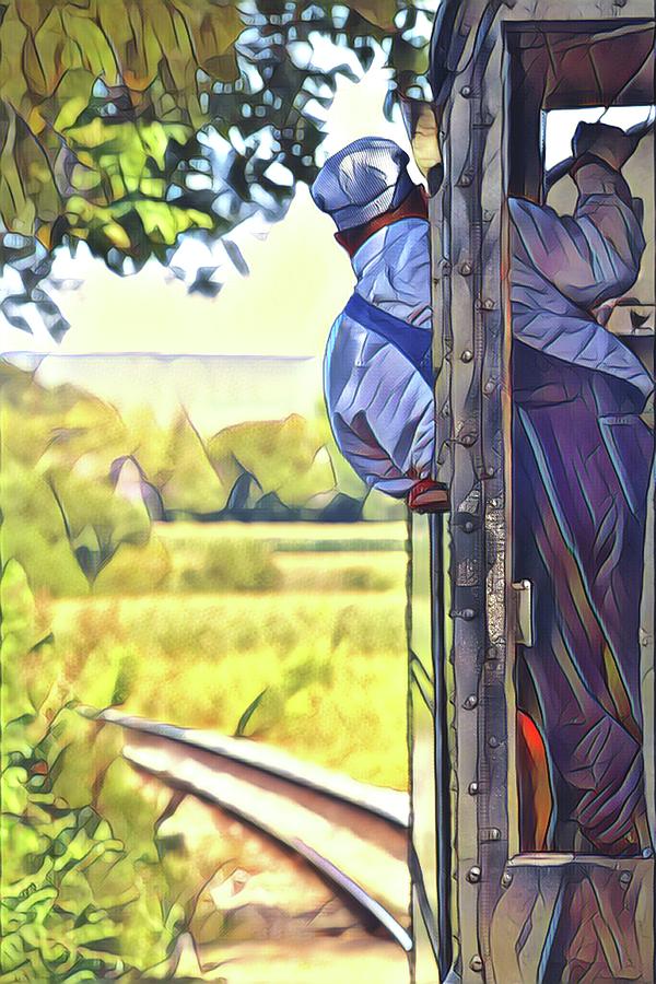 Driving the Train Digital Art by Addison Likins Driving the Train Digital Art by Addison Likins