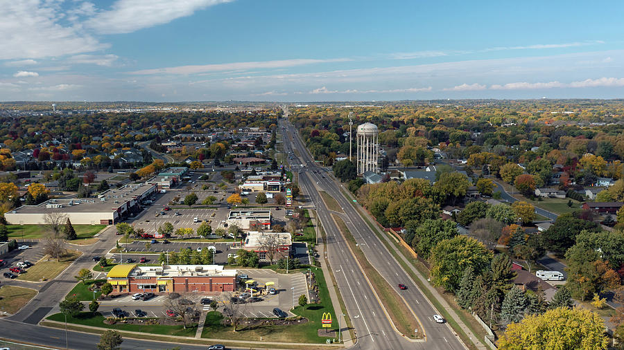 Drone Aerial View Fall Afternoon Rosemont Minnesota Photograph by Greg ...