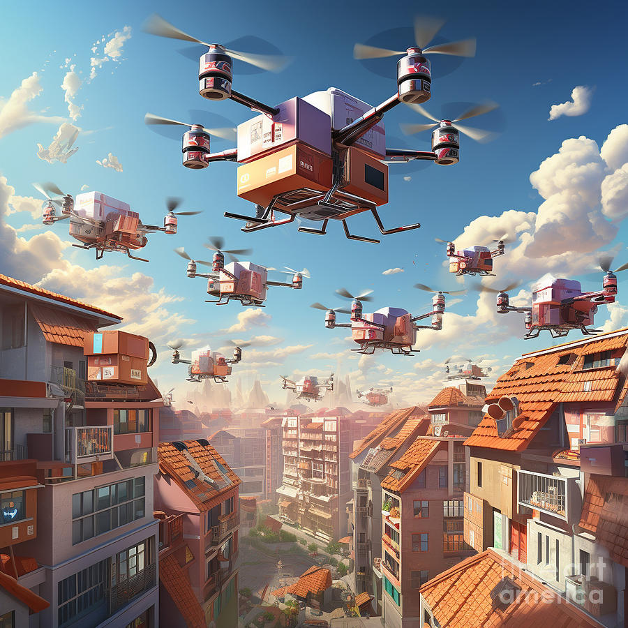 Drone Delivery Digital Art by Amihai Zalzman - Fine Art America