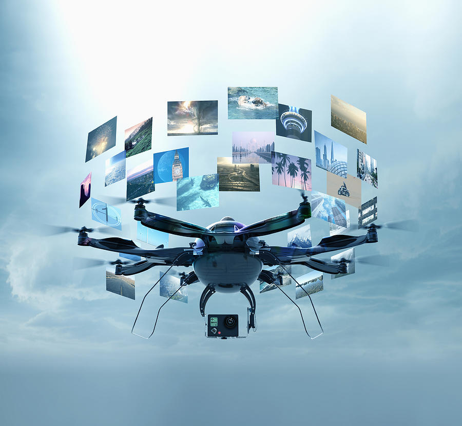 Drone displaying images in sky Photograph by Colin Anderson Productions pty ltd