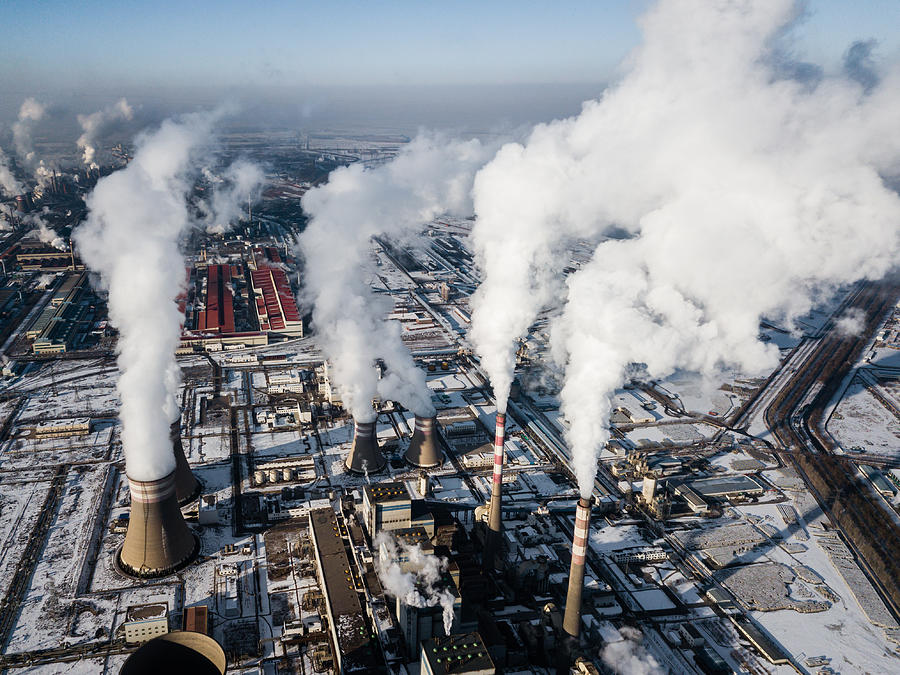 Drone Point View of Coal Fired Power Station Photograph by AerialPerspective Images