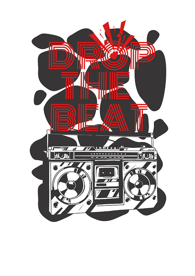 Music Digital Art - Drop The Beat Boombox by Jacob Zelazny