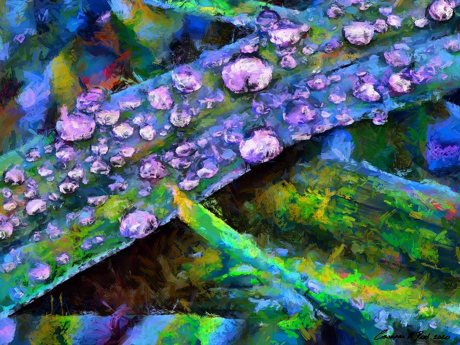 Droplets Mixed Media by Christopher Reed