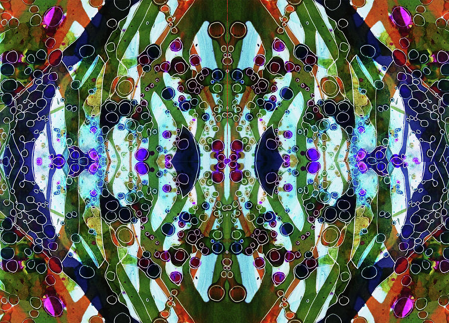 Droplets Of Color Mirror Mixed Media by Melinda Firestone-White