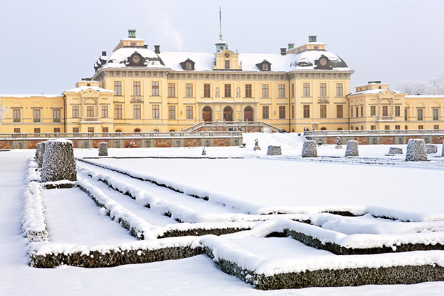 Drottningholm Palace (Sweden) in winter Photograph by Anna Yu