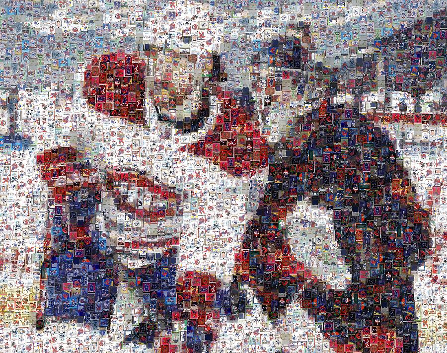 Drouin in front of the net Mixed Media by Hockey Mosaics