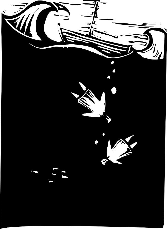 Drowning Drawing by Jeffrey Thompson