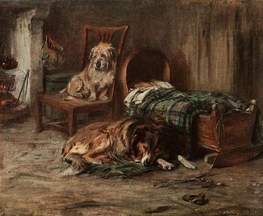 Dog Painting - Drowsy Cronies by Robert Alexander