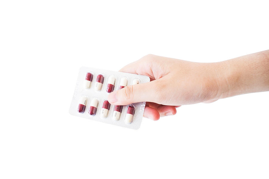 Drug Hand Holding Isolated White Background Photograph by Memorisz