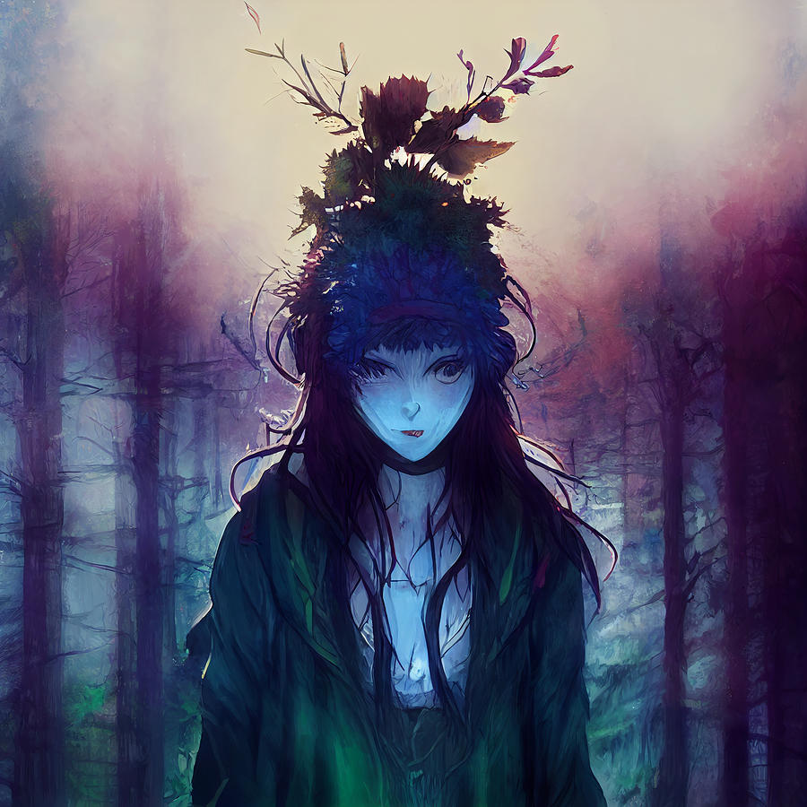 Druid In Forrest Anime Inspired Arty By Ufotable Art By Trigger Digital ...