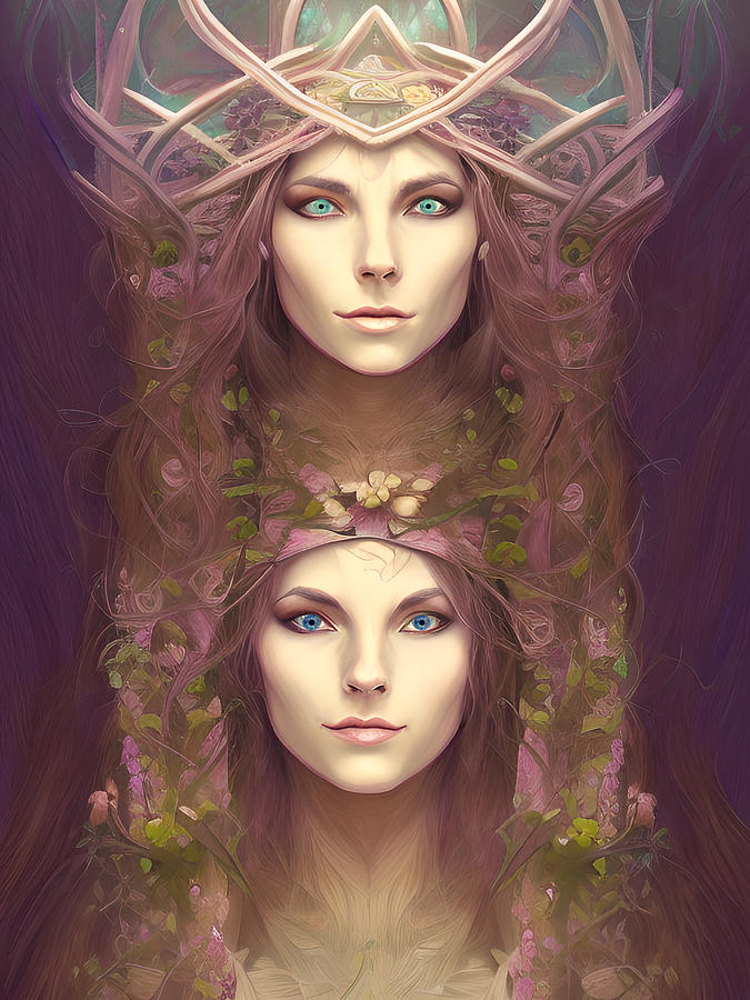 Druid Priestess Sisters Digital Art By Ravenwolfmoon Designs - Fine Art 