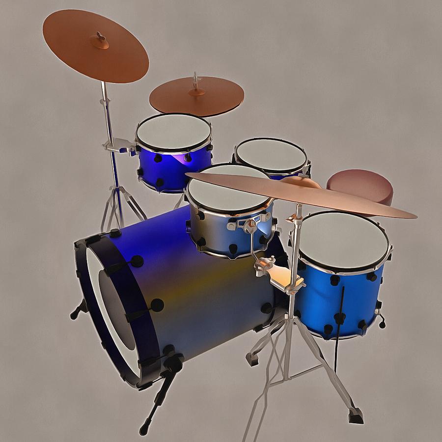 Drum Kit No1 - Glamour Digital Art by Tony Flanagan - Fine Art America