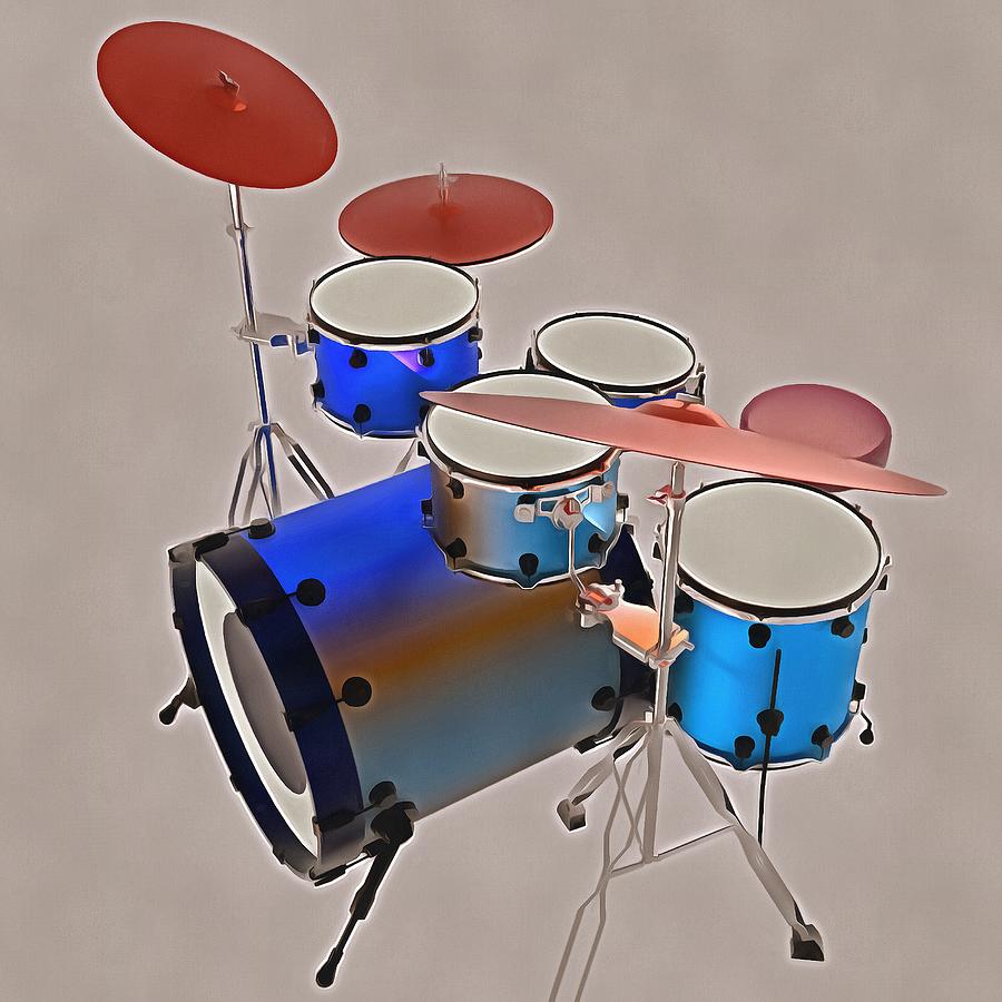 Drum Kit No1 - Re-Acrylic Happy Digital Art by Tony Flanagan - Fine Art ...