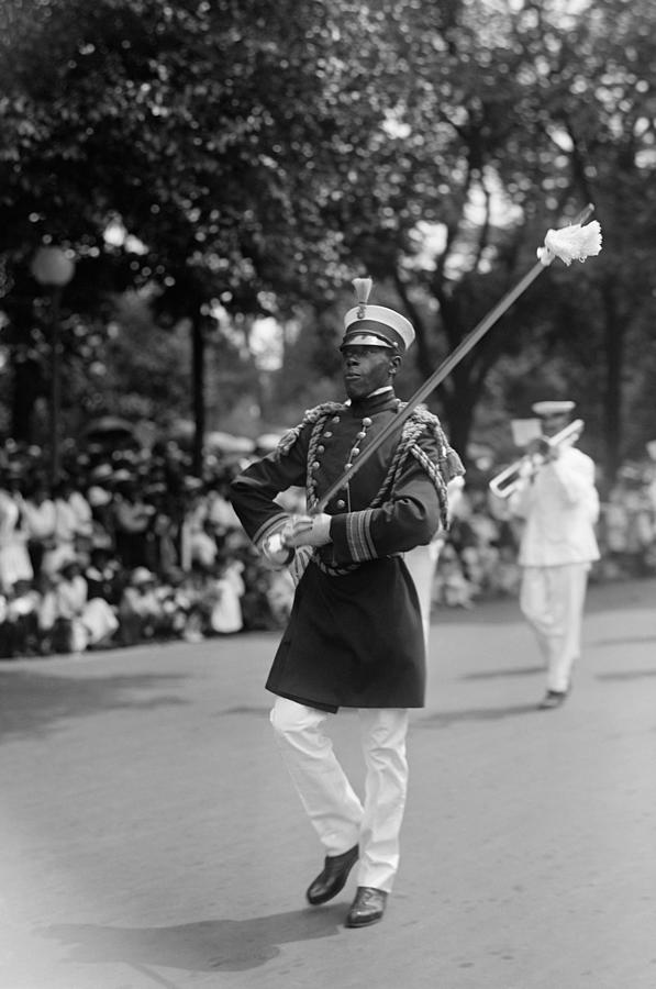 Drum Major Marching In Preparedness Parade - Washington DC 1916 Photograph by War Is Hell Store
