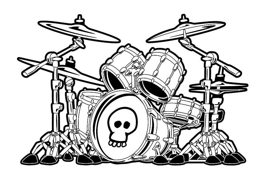 Drum Set Cartoon Digital Art