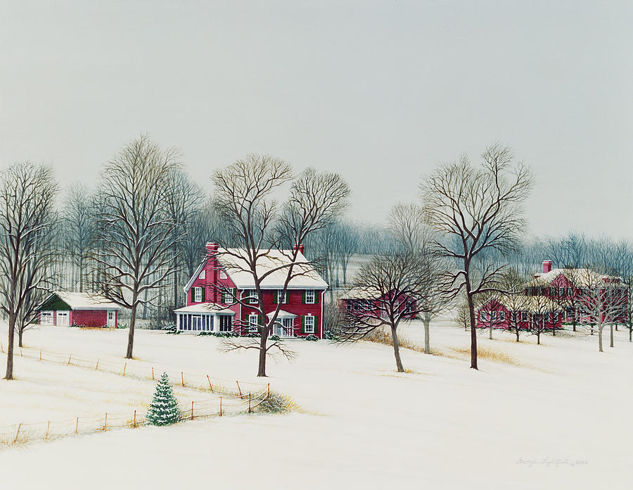 Drumm Farm, Independence, MO, Wintertime Painting by George Lightfoot