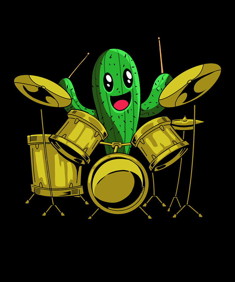 Drummer - Percussion Drums Drumsticks Cactus Drumming Digital Art by ...