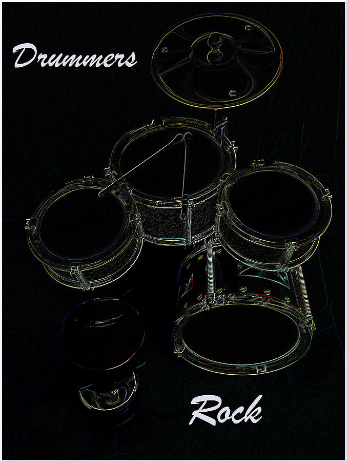 Drummers Rock Digital Art by Pj LockhArt
