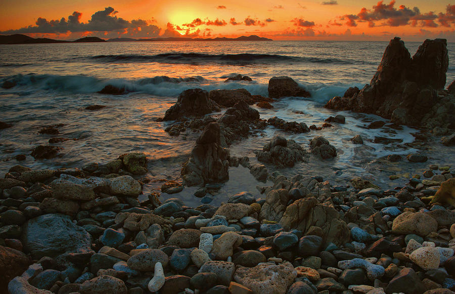Drunk Bay Sunrise- St. John Photograph by Stephen Vecchiotti