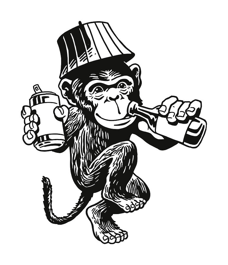 Drunken Monkey Drawing by CSA-Archive