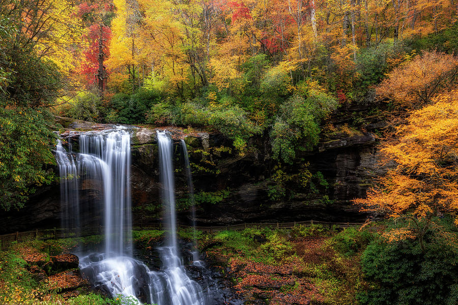 Dry Falls North Carolina In The Fall Photograph by Mark Papke