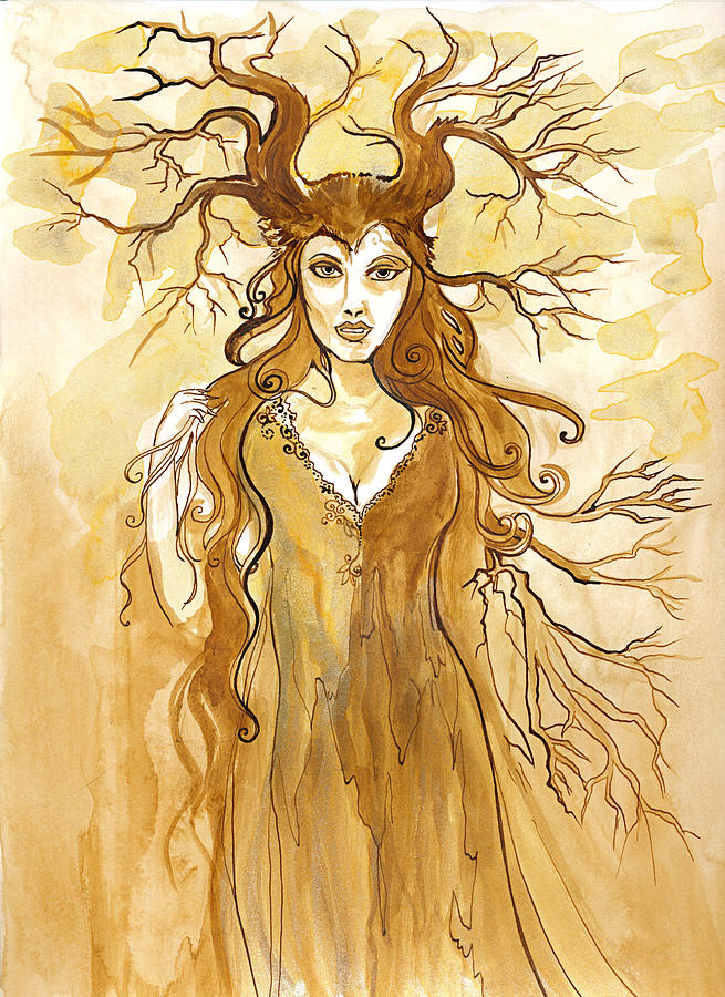 Dryad Queen Drawing by Katherine Nutt - Fine Art America