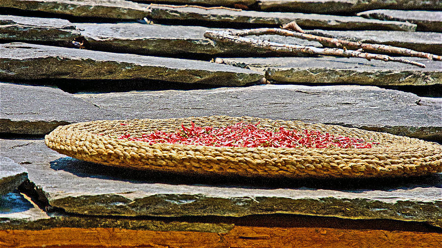 Drying Something Red On The Roof Of A Home In Mothers Village Nepal Photograph By Ruth Hager