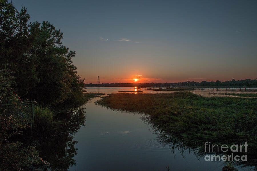 Tranquil Sunset Over The Marsh And Wando River Photograph