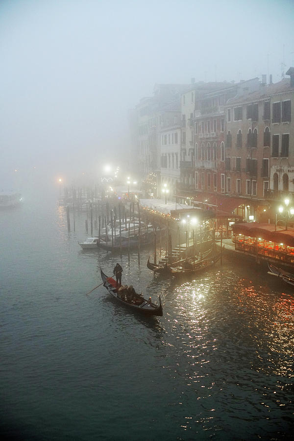 Dsc03705 - Rio del Vin in the fog, Venice Photograph by Marco Missiaja