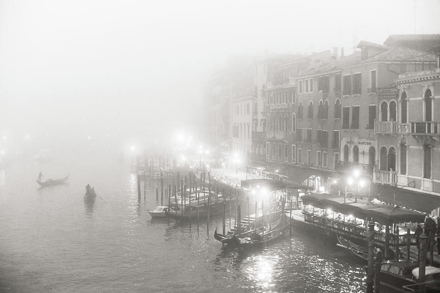 Dsc03738ns2 - Riva del vin in the fog, Venice Photograph by Marco Missiaja