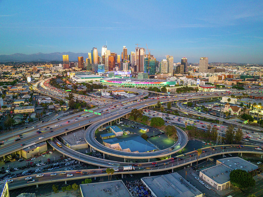 DTLA setup for L.A. Super Bowl Experience Photograph by Josh Fuhrman ...