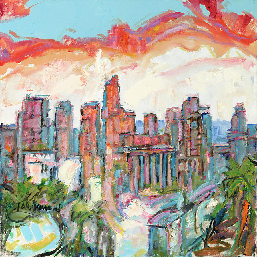 Los Angeles Painting - DTLA Skyline by Tara Hotchkis