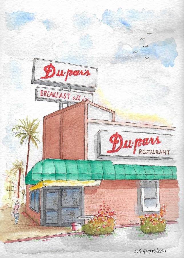 Du-pars Restaurant in Studio City, California Painting by Carlos G Groppa