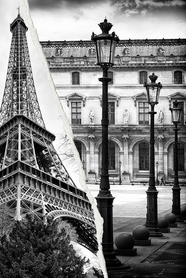 Dual Torn Collection - Eiffel Louvre Photograph by Philippe HUGONNARD