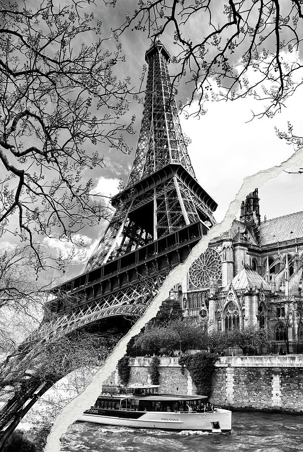 Dual Torn Collection - Eiffel Paris Photograph by Philippe HUGONNARD