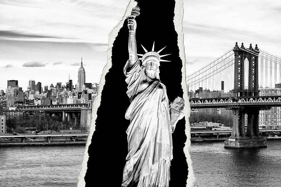 Dual Torn Collection - Lady Liberty Photograph by Philippe HUGONNARD