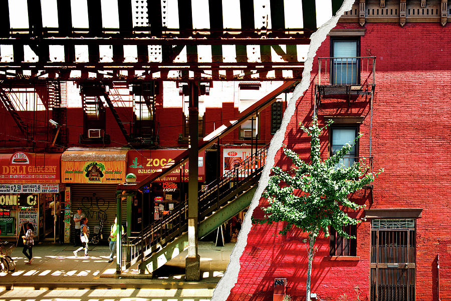 Dual Torn Collection - Red Brooklyn Photograph by Philippe HUGONNARD