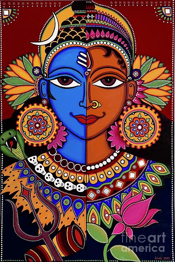 Non-binary Painting - Duality by Bindu Viswanathan