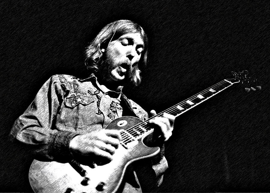 Duane Allman Guitar Poster Painting by Yasmine Walsh - Fine Art America